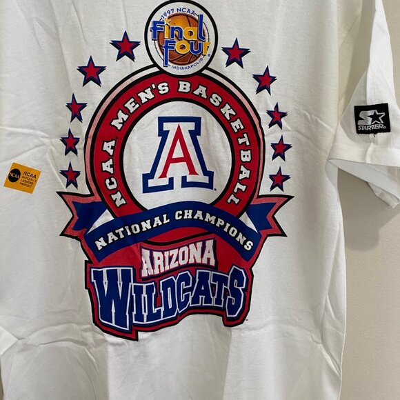 Starter Vintage 90s Arizona Wildcats 1997 NCAA Basketball Champions T-Shirt Sz L - Picture 6 of 15